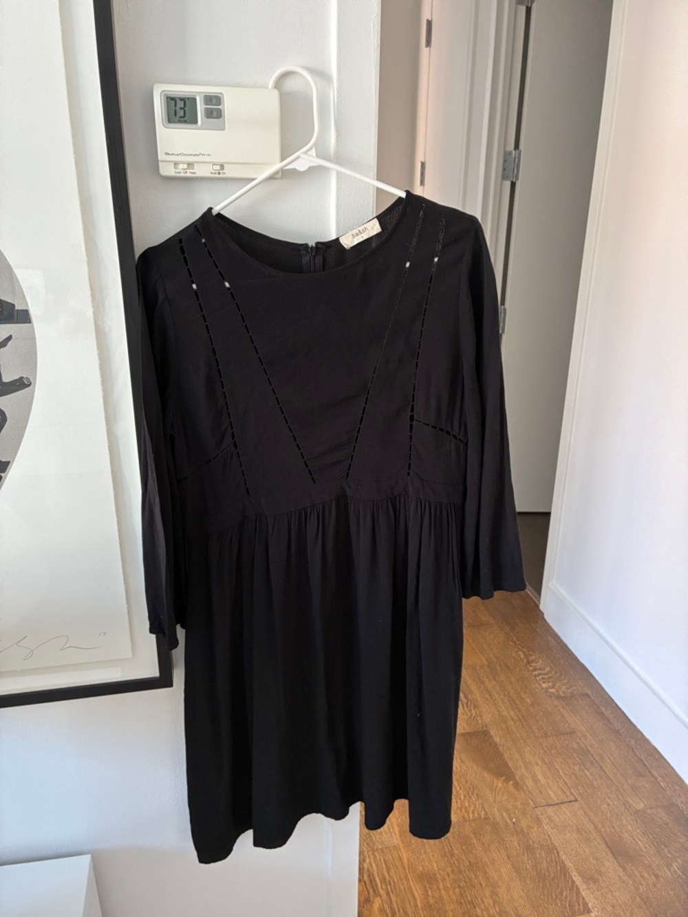 ba&sh Black Long-Sleeve A-Line Dress
